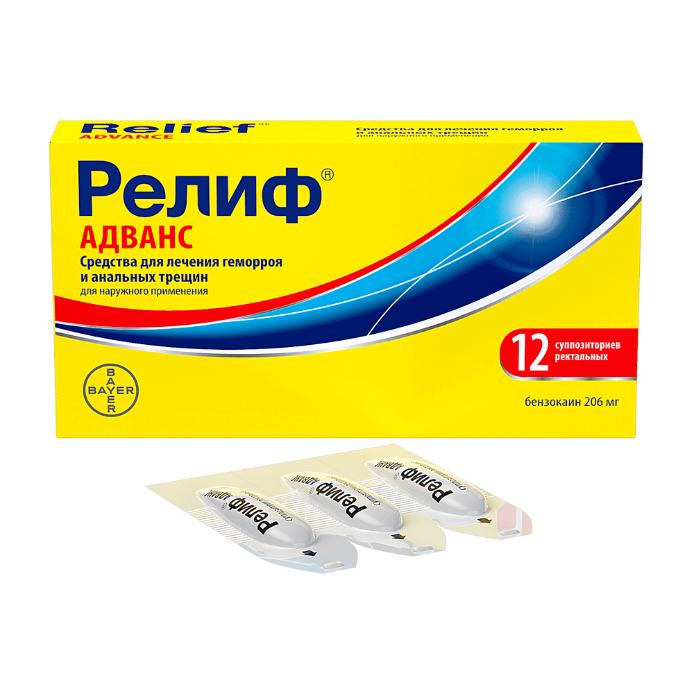 Релиф® Адванс Суппозитории ректальные 206мг